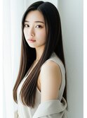 髪質改善/ナチュラルブラウン/前髪なしロング