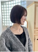 ツヤ感低明度カラー×ぷつっとまるみbob