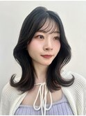 韓国風レイヤー外はねレイヤーくびれヘア