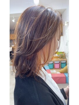 オリビアヘアー(OLIVIA HAIR) インナーミルクティーオレンジ×柔らかレイヤー