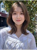 髪質改善縮毛矯正レイヤーカット顔周り前髪韓国ミニウルフ