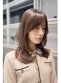 艶ブラウン×レイヤーミディ