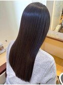 髪質改善 ロング 美髪ストレート 暗髪カラー 縮毛矯正