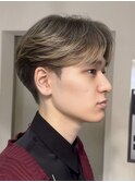 韓国マッシュフェザーショート刈り上げ毛流れニュアンスパーマ