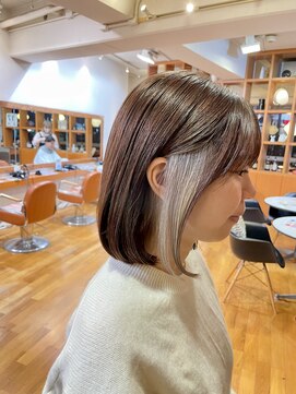 オーガニックマインド 坂戸 鶴ヶ島(organic+mind) 大人可愛い大人美人小顔立体カットインナーカラー透け感