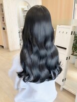 モッズヘアー 足利(mod's hair) ナチュラルブルーブラック艶感ストレート美肌透明感ブルーカラー