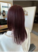 ダブルカラーピンクベージュベージュカラーケアブリーチレイヤー