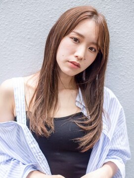 アイティーバイアルバム 藤沢店(IT by ALBUM) オリーブカラーくすみベージュウルフレイヤーロング_ba525901