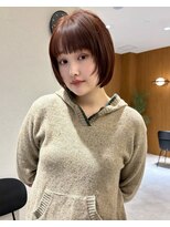 ヤイエ 青山店(yiye)&nbsp;ミニボブ切りっぱなしボブハイトーンベージュカラーショートボブ