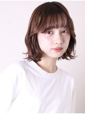 大人ガーリー似合わせカットメルティカラーミディレイヤー0106