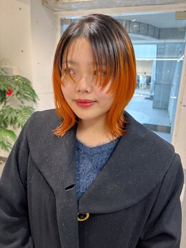 ダブ アオヤマ(DaB AOYAMA) オレンジヘアー デザインカラー グラデーションカラー