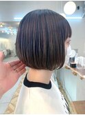 20代～50代☆丸みパッツンショートボブ細めハイライト本厚木