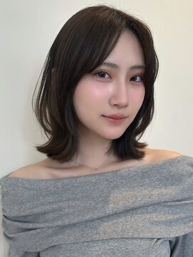 ノイ 銀座(noi) 顔周りレイヤーカットくびれヘアミルクティーベージュカラー韓国