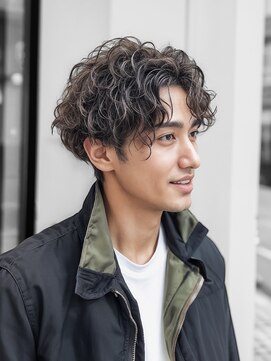 プラス セカンド ヘア(Plus 2nd) メンズセンターパートパーマ