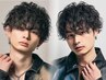 【メンズ限定】メンズカット+ニュアンスパーマ+眉カット[フェザー/シャドウ]