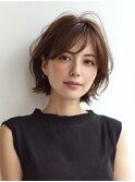 白髪ぼかし脱白髪染め似合わせショートボブ40代50代60代