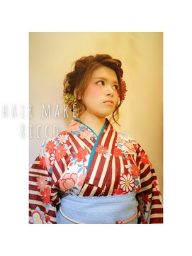 ヘアメイクアンドセットサロン リッコ(Hair make&set salon Ricco) モダンレトロ浴衣&ヘアアレンジ
