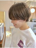 うざバングから始まるハンサムショート×パールベージュ☆