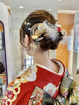 レクタ(recta) 卒業式　水引　金髪　髪飾りヘアセット　着物ヘア