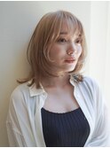 ミディアムレイヤー/レイヤーカット/アッシュベージュ/銀座