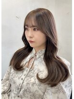 韓国くびれヘア/顔周りカット／グレージュ