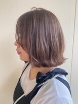 カシェ リタ ヘアー(CACHE'&RITA HAIR)&nbsp;外ハネボブ○切りっぱボブ○顔まわりカット○ベージュカラー