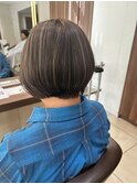 ショートボブ/コントラストハイライト