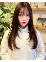 ルエ(rue)&nbsp;ミディアムレイヤーカットストレートロングウルフカットベージュ