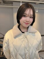 ヌープヘアーアイス(NUUP.hair ici) ブリーチなしオリーブベージュタッセルボブ