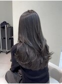 ロングレイヤー/グレージュ/毛流れヘア/艶髪/髪質改善/透明感