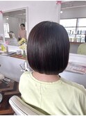 ストレートパーマ&ボブ