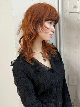 アルテヘアー(arte HAIR) 【arteHAIR】ウルフヘア/くすみオレンジ/レイヤーヘア