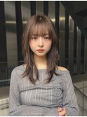 ハッシュカット/レイヤーカット/ブラウンベージュ