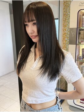 レクタ(recta) ナチュラルレイヤー ダークグレージュ 髪質改善ストレートヘア