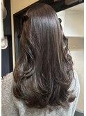 チョコレートブラウン　ロング　ミディアム　髪質改善カラー