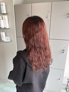 エイト 沖縄豊崎店(EIGHT toyosaki) 【EIGHT 豊崎】お客様スタイル_艶やかレッドカラーウェーブ