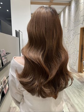 ロングレイヤーカット*巻き髪ロングヘア*髪質改善*ベージュ