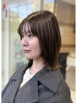 アッシュ 中目黒店(Ash) くびれボブ×縮毛矯正×プラチナグレージュ