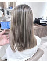 アッシュ 大宮店(Ash)&nbsp;ミルクティーバレイヤージュ/ミディアムストレート