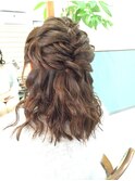 編み込みハーフアップ【ヘアセット　立川/立川南口/八王子】