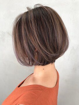 アイティー バイ アルバム 浦和店(IT by ALBUM) バレイヤージュボブ_ココアブラウンフリンジウェーブ_ba297062