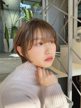 ロンド ストラーダ 心斎橋(Lond strada) 【津賀　涼】ショートグレージュカラーボブウルフココアベージュ