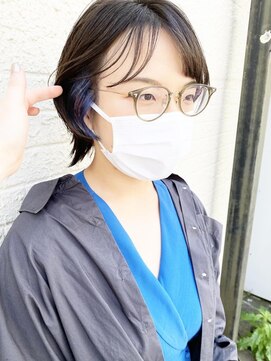 モリオ フロム ロンドン 成増店 【morio成増/玉井】ウルフ インナーカラー ブルー