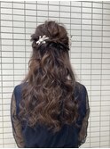 ヘアセット/結婚式/ハーフアップ/アップスタイル/韓国風