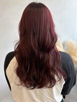 ミュラ(mulah)&nbsp;ブリーチなし暖色カラーチェリーレッド＊コテ巻きラフウェーブ