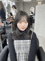 ジエクト カナウ(The Ect canow)&nbsp;レイヤーロング似合わせカット黒髪韓国ヘアアッシュブラック