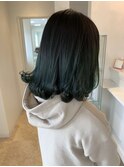モスグリーン/レイヤーボブ/外ハネボブ/本山/名古屋/覚王山