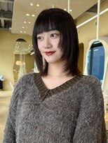 スニュウ(snuw)&nbsp;似合わせカットボブ小顔カットグレージュフェイスレイヤー