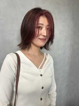 プシュケ(PSYCHE) 20代30代40代☆大人可愛いこなれチャンモリパーマボブ深みレッド