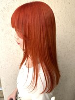 シーン(seen)&nbsp;ブリーチ２回　オレンジカラー　簡単スタイリング